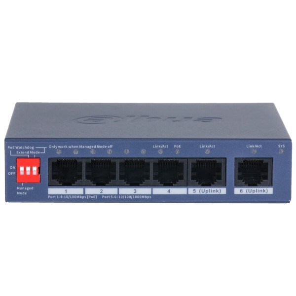 Фото - Коммутатор локальної мережі (Switch) Dahua DH-CS4006-4ET2GT-36 PoE